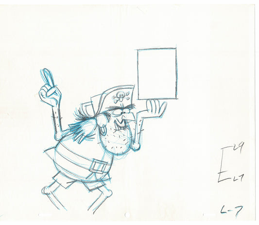 Captain Crunch JAY WARD Commercial Key Animation Cel Drawing of Pirate Jean LaFoote from the Rocky Bullwinkle Studio 007