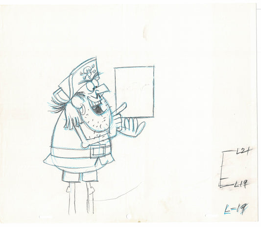 Captain Crunch JAY WARD Commercial Key Animation Cel Drawing of Pirate Jean LaFoote from the Rocky Bullwinkle Studio 009