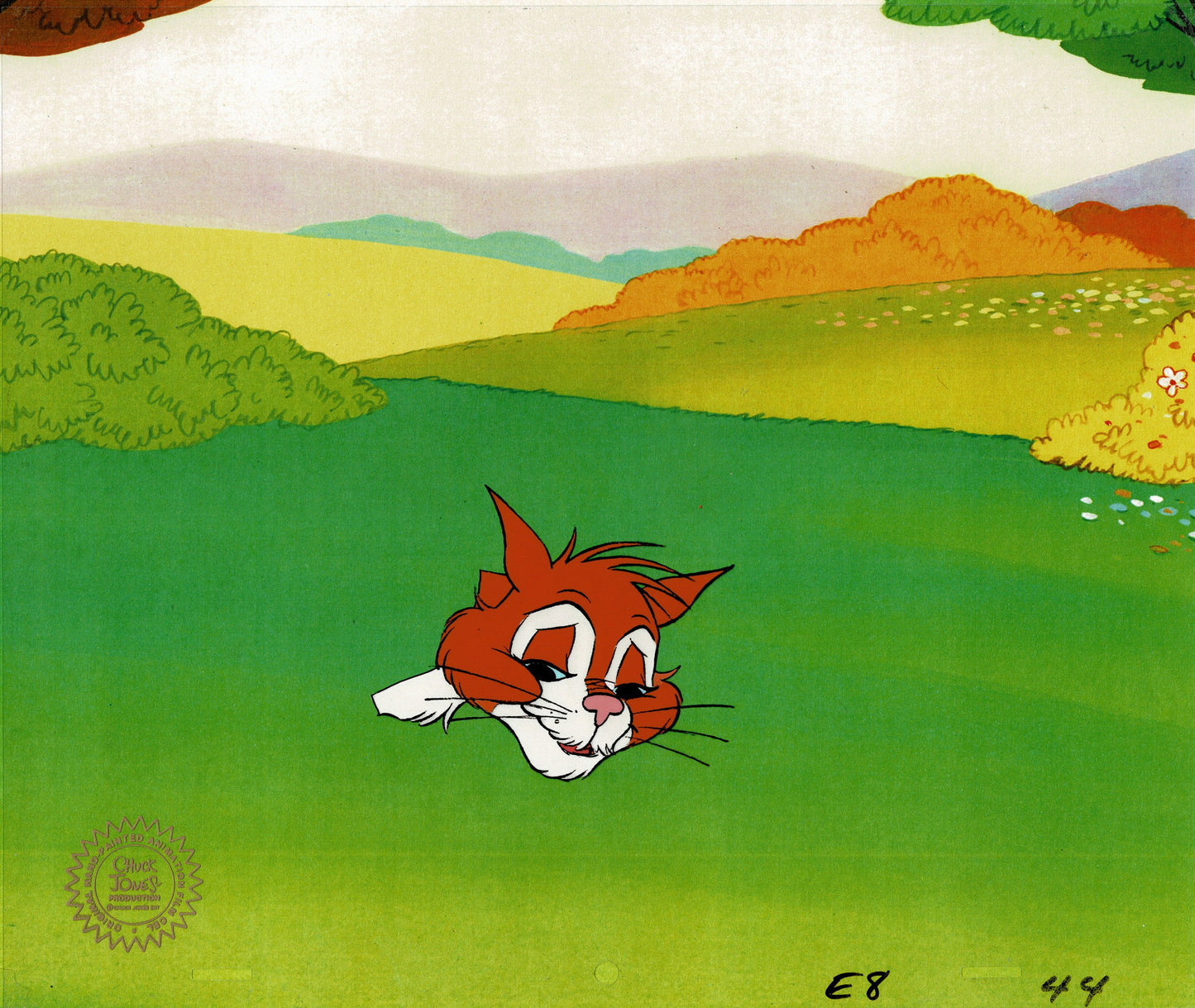 Yankee Doodle Cricket Harry the Cat by Chuck Jones 1975 Original Production Animation Cel With Studio Seal 44
