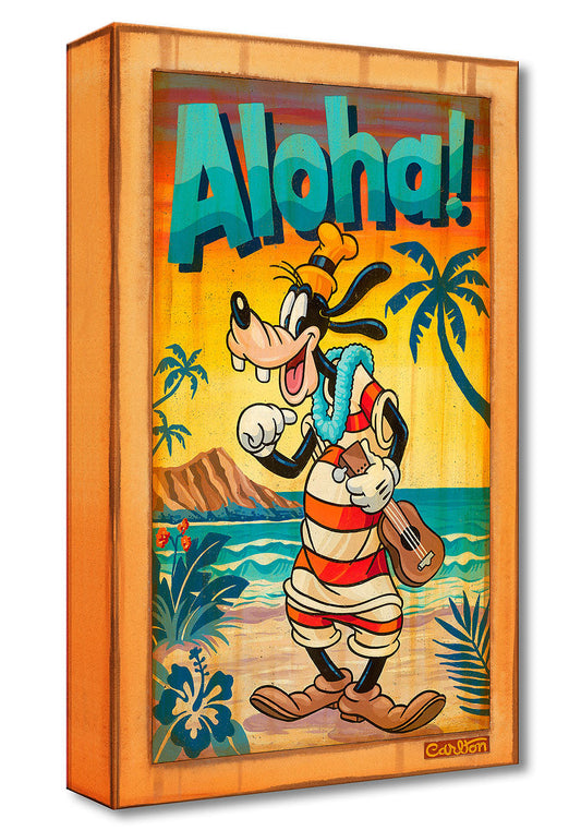 Goofy Walt Disney Fine Art Trevor Carlton Ltd Ed of 1500 TOC Treasures on Canvas Print "A Goofy Aloha"