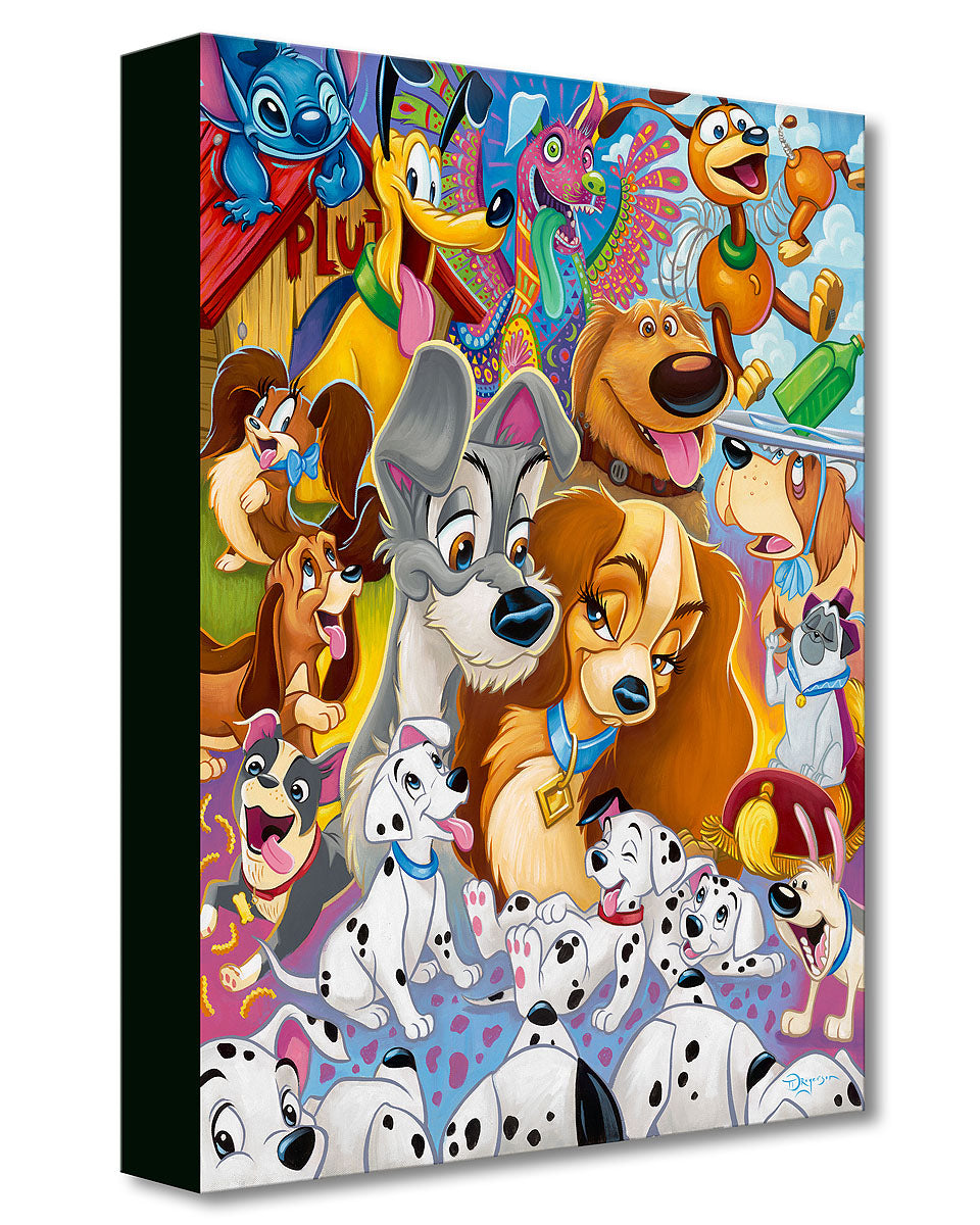 Walt Disney Fine Art Tim Rogerson Limited Edition Treasures on Canvas Print TOC "So Many Disney Dogs"