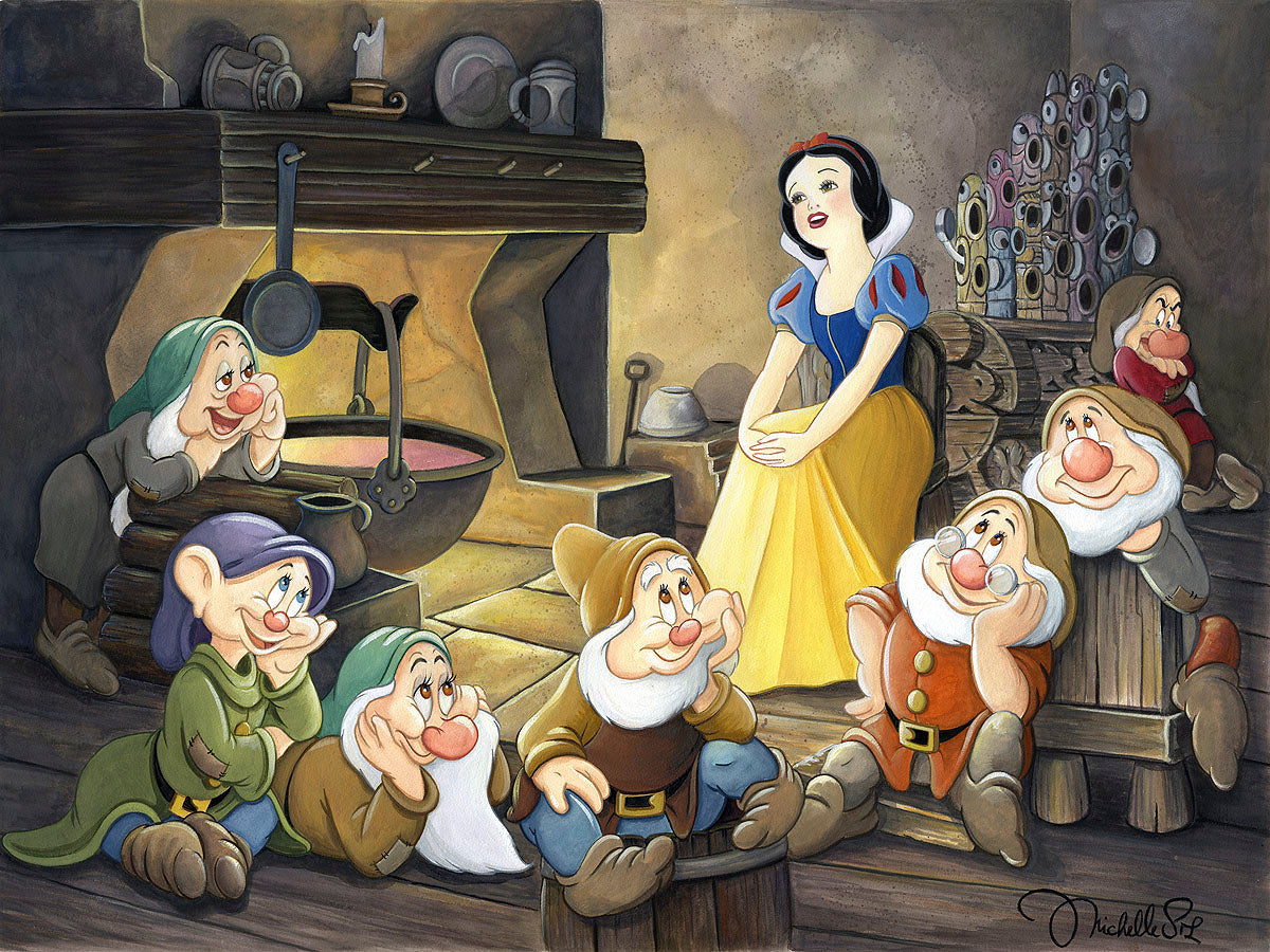 Disney Snow White and the Seven Dwarfs Watercolor Portrait Teacup & Saucer