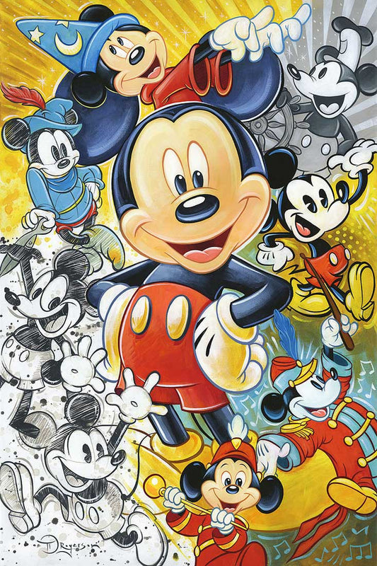 Mickey Mouse Walt Disney Fine Art Tim Rogerson Signed Limited Edition of 30 on Canvas "90 Years of Mickey Mouse" PREMIERE EDITION