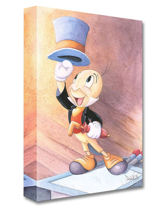 Pinocchio Jiminy Cricket Walt Disney Fine Art Michelle St. Laurent Limited Edition of 1500 Treasures on Canvas Print TOC "A Well Dressed Conscience"
