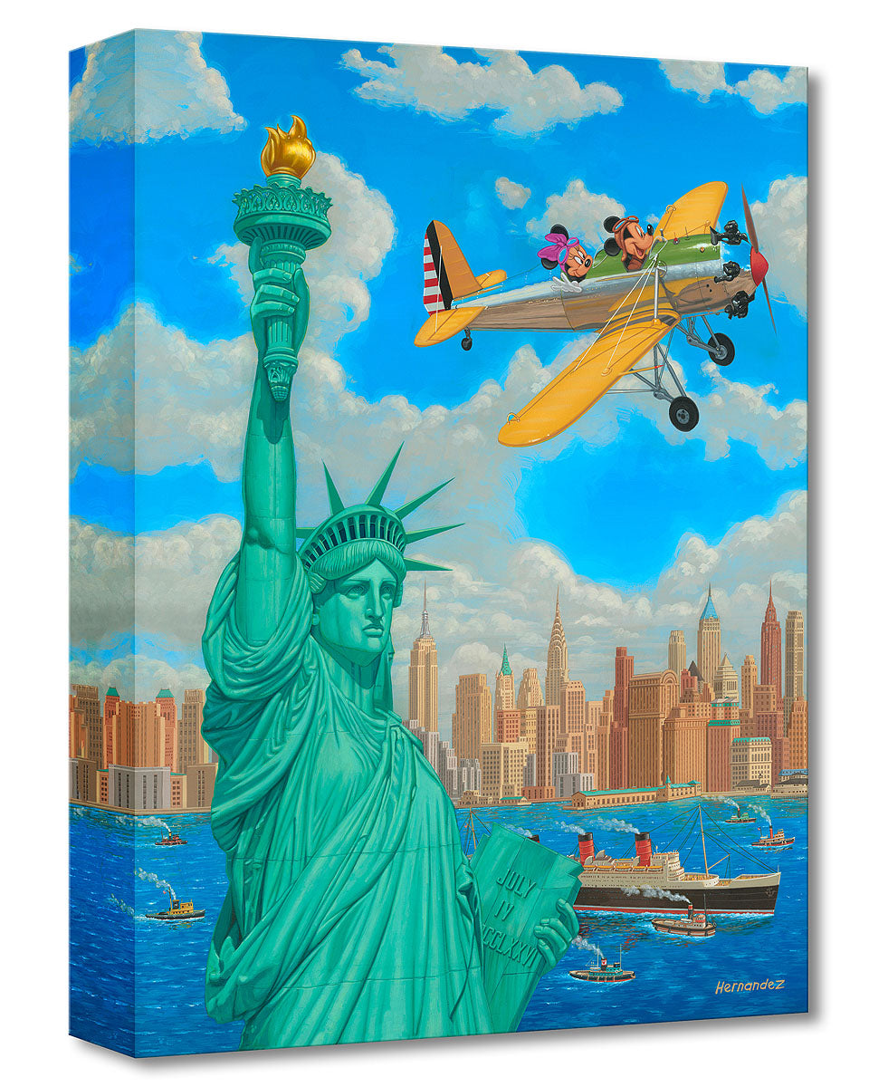 Mickey Mouse Minnie Mouse Statue of Liberty Walt Disney Fine Art Manuel  Hernandez Limited Ed Treasures on Canvas Print TOC 