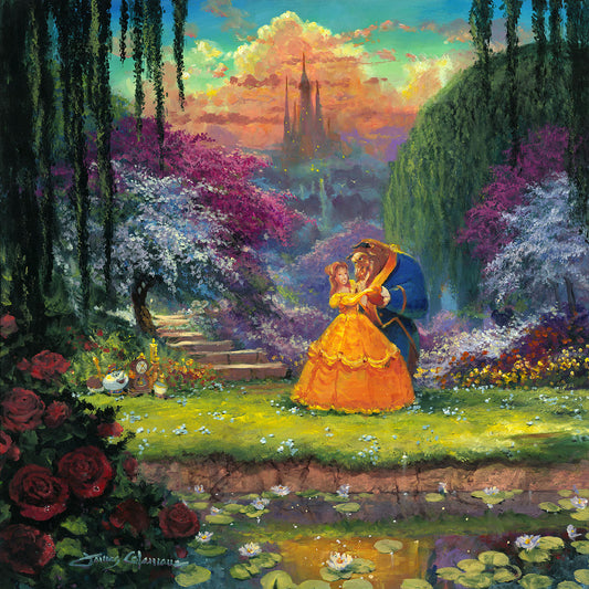 Beauty and the Beast Walt Disney Fine Art James Coleman Signed Limited Edition of 30 on Canvas "Garden Waltz" PREMIERE EDITION
