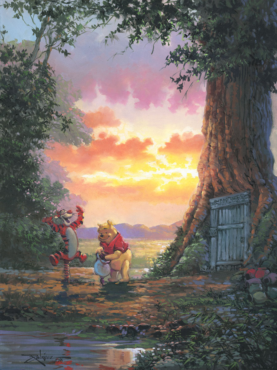 Winnie the Pooh Walt Disney Fine Art Rodel Gonzalez Signed Limited Edition of 95 on Canvas "Good Morning Pooh"