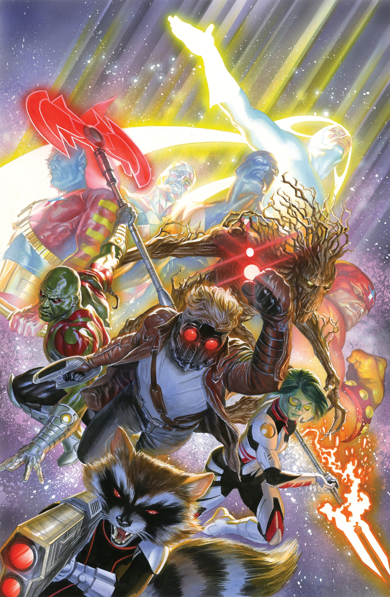 Alex Ross SIGNED Guardians of the Giclee Galaxy Print Limite Canvas on Charles Gallery Scott –