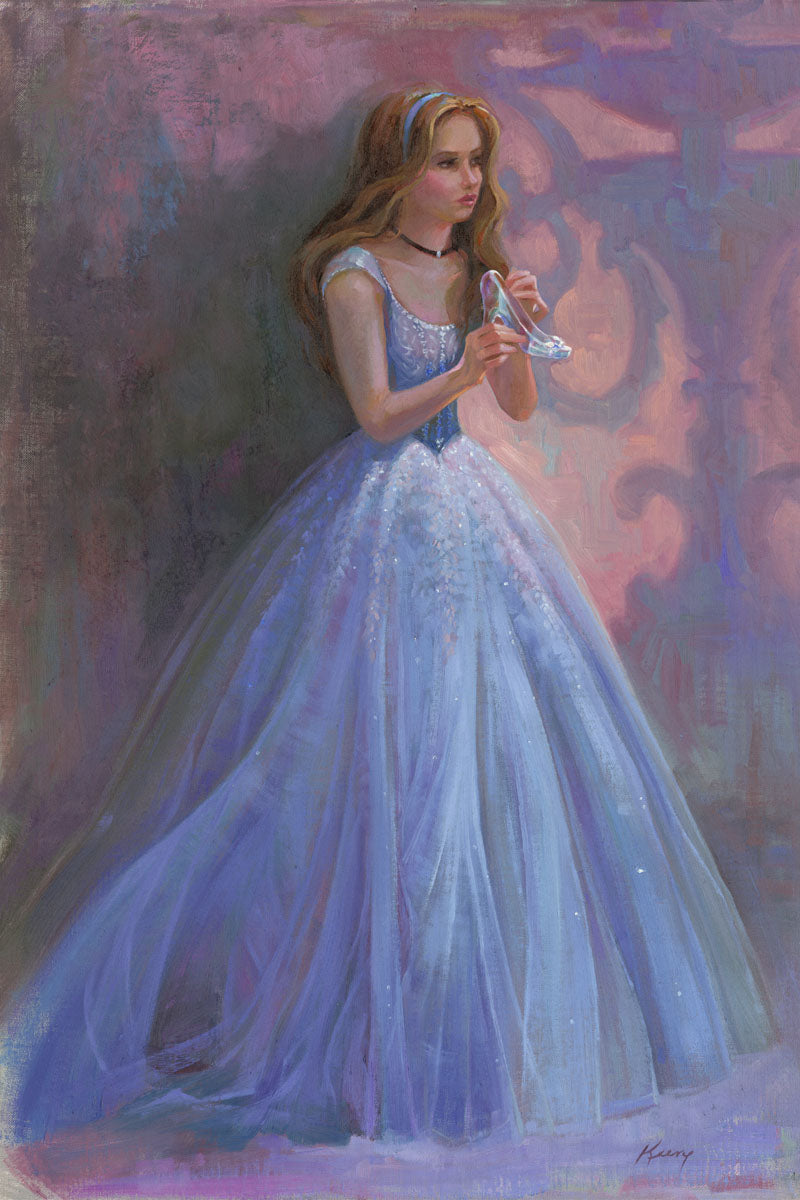 Cinderella Walt Disney Fine Art Lisa Keene Signed Limited Edition of 95 Print on Canvas "Glass Slipper"