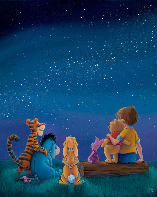 Winnie the Pooh Walt Disney Fine Art Denyse Klette Signed Limited Edition of 195 on Canvas "Good Friends Are Like Stars"