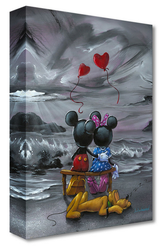 Mickey Mouse Minnie Mouse Walt Disney Fine Art Jim Warren Limited Ed of 1500 Treasures on Canvas Print TOC "Mickey and Minnie Forever Love"