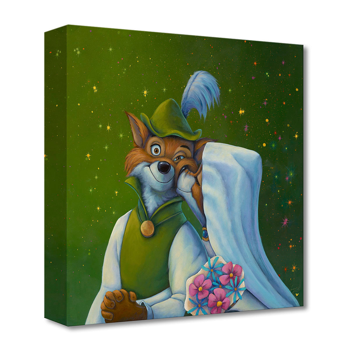ROBIN HOOD Walt Disney Fine Art Denyse Klette Limited Edition of 1500 TOC Treasures on Canvas Print "Oo-De-Lally Kiss"