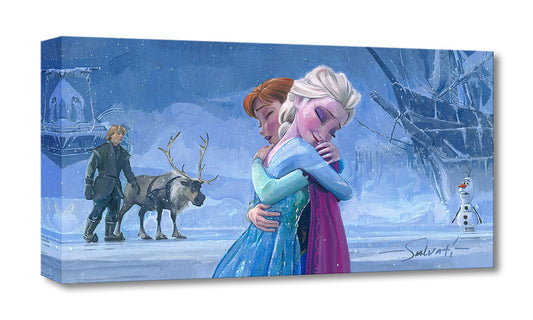 Frozen Elsa and Anna Disney Fine Art Jim Salvati Ltd Ed of 1500 TOC Treasures on Canvas Print "The Warmth of Love"