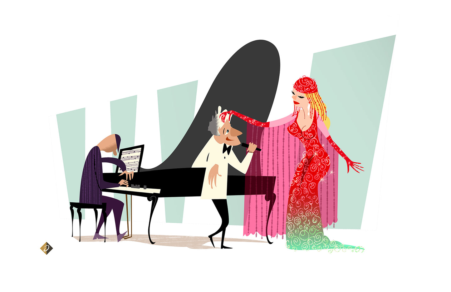 Tony and Gaga Alan Bodner SIGNED Limited Edition Print - Choose Your Edition DELUXE SIZE