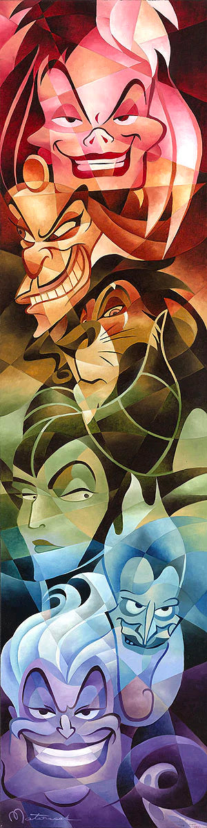 Villains Walt Disney Fine Art Tom Matousek Signed Limited Edition of 195 on Canvas "Colors of Evil"