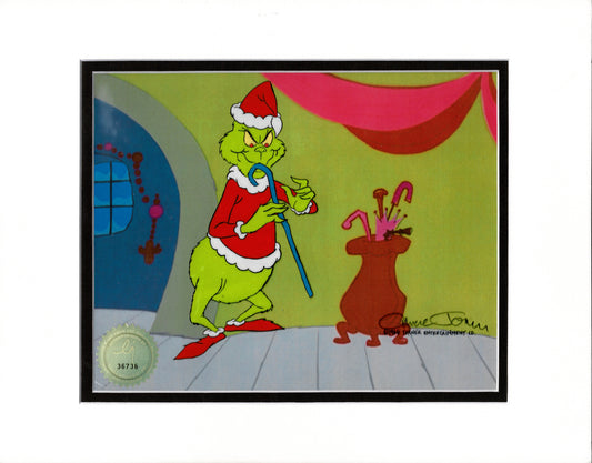 Chuck Jones SIGNED How The Grinch Stole Christmas Animation Production Cel from Dr Seuss 1966
