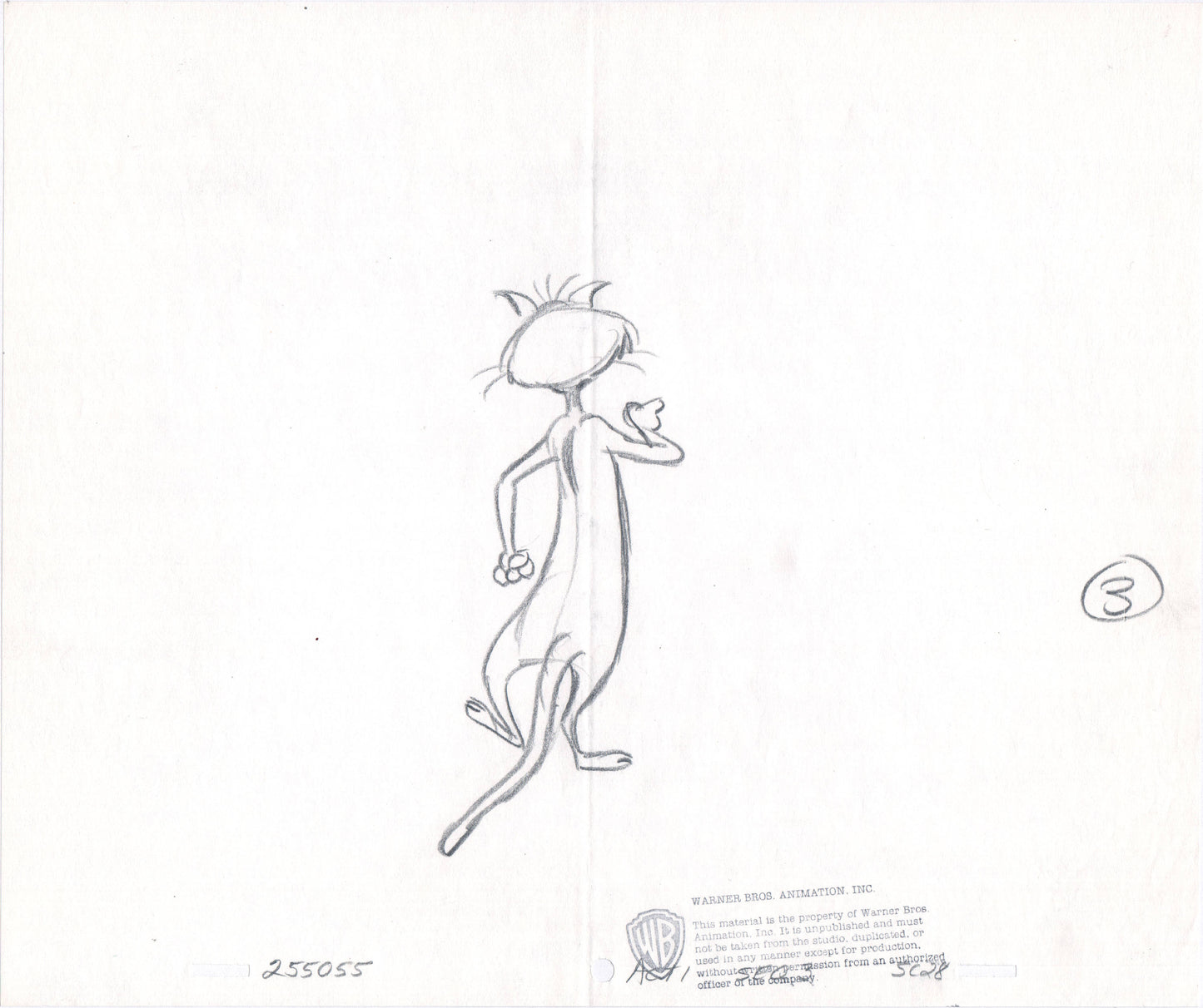 1981 Looney Tunes Warner Bros Animation cel layout drawing Clarence Looney Movie 3