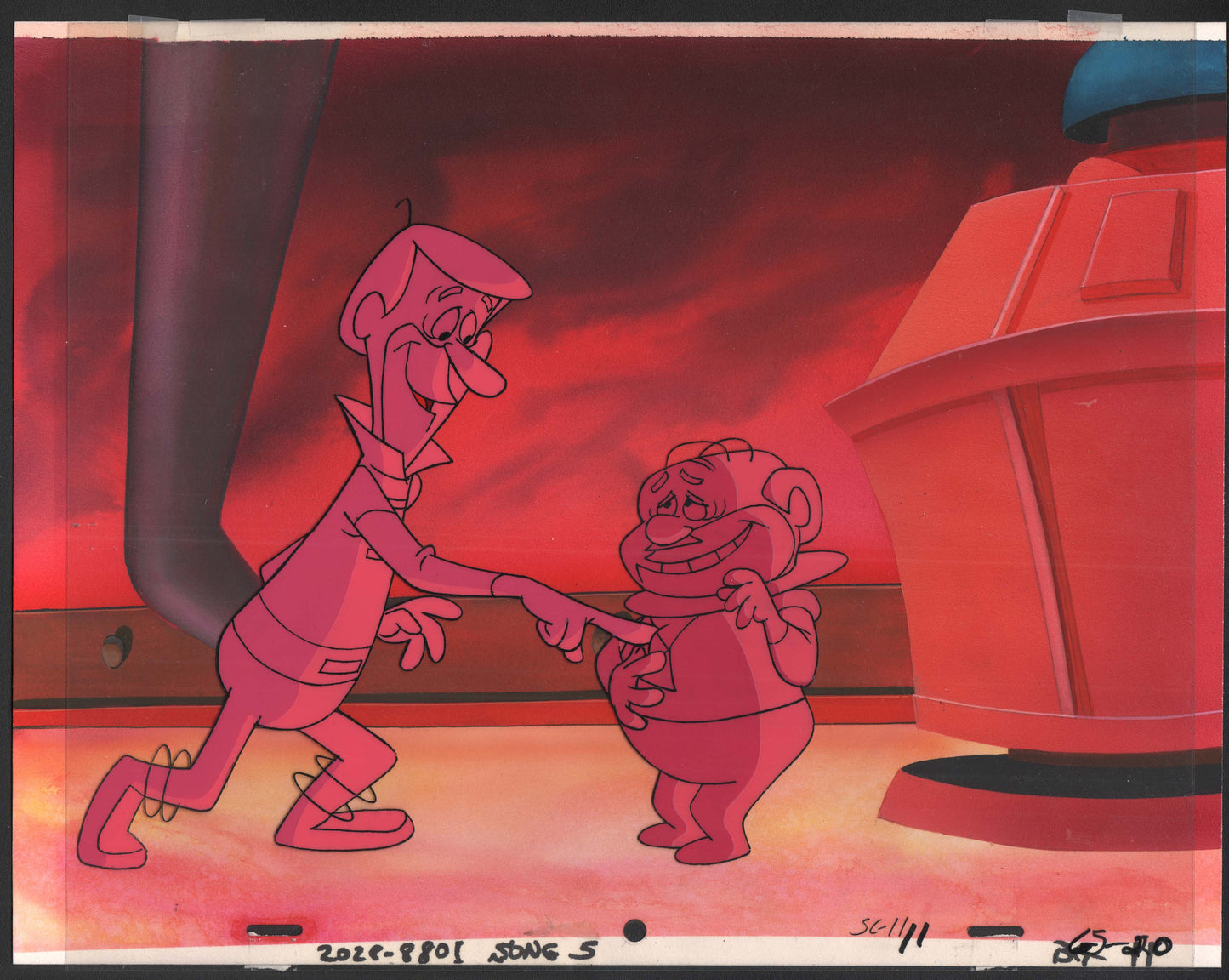 George Jetson Movie Production Animation Cel MASTER SETUP Hanna Barbera 1990