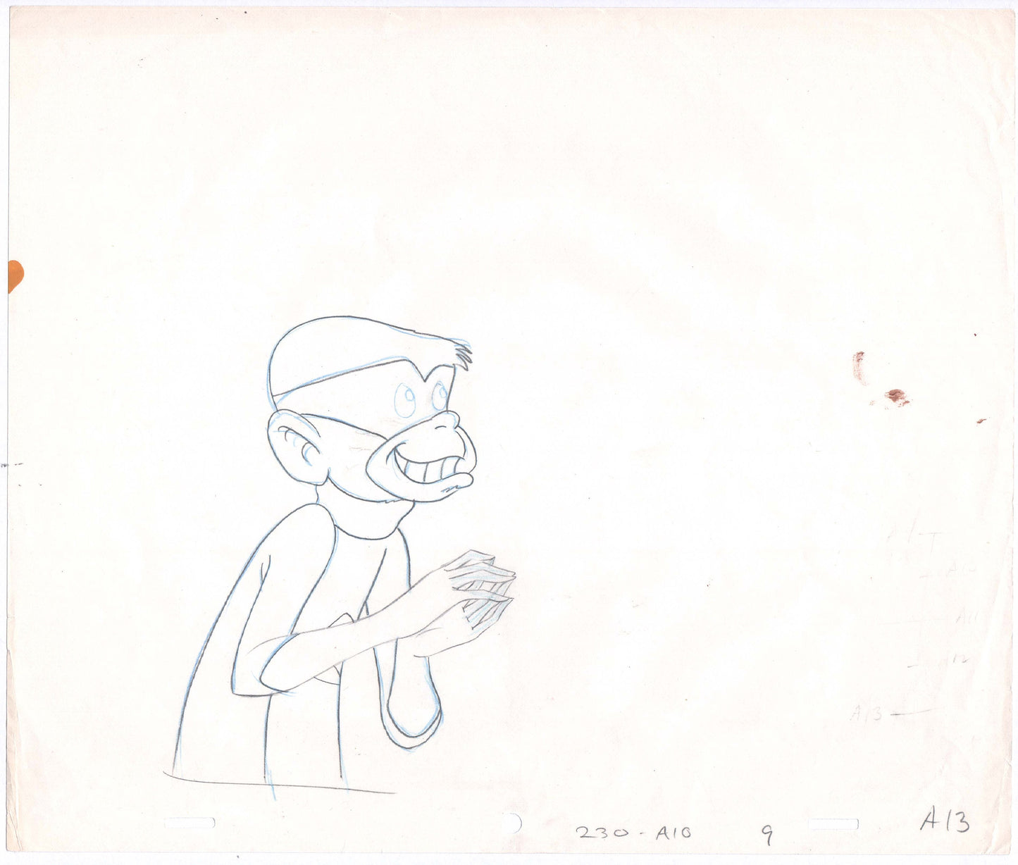 SPACE GHOST Blip animation cel drawing Hanna Barbera