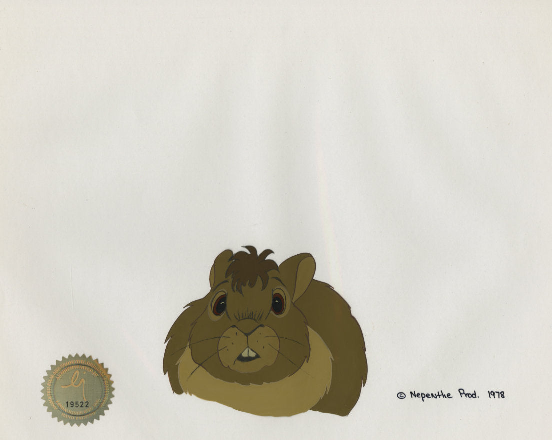 Watership Down BIGWIG 1978 production animation cell LJE Seal COA 08-4