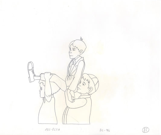 Little Rascals Production Animation Cel Drawing with Alfalfa from Hanna Barbera 1982-83 85