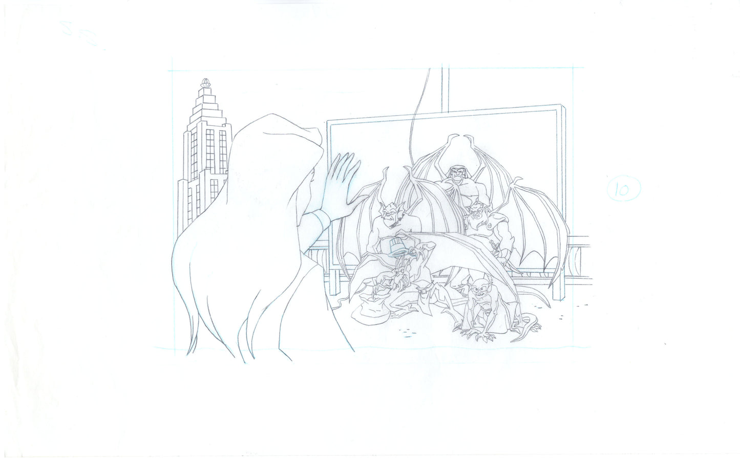 Gargoyles Book Page Origina Hand-Drawn Illustration 1996 page 10 Disney