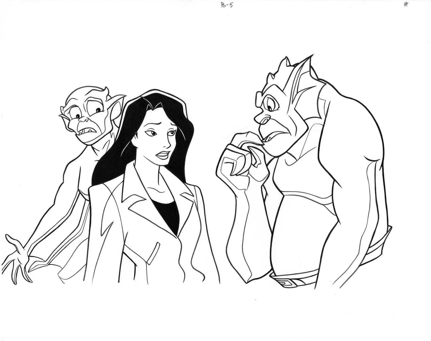 Gargoyles Book Page Original Illustration Hand-Inked Drawing 1996 page 5 Disney