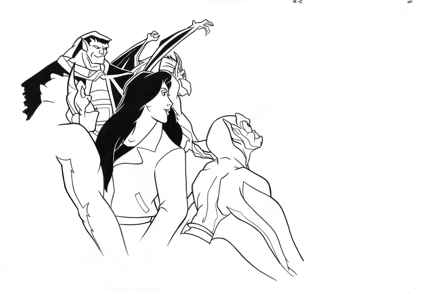 Gargoyles Book Page Original Illustration Hand-Inked Drawing 1996 page 12 Disney