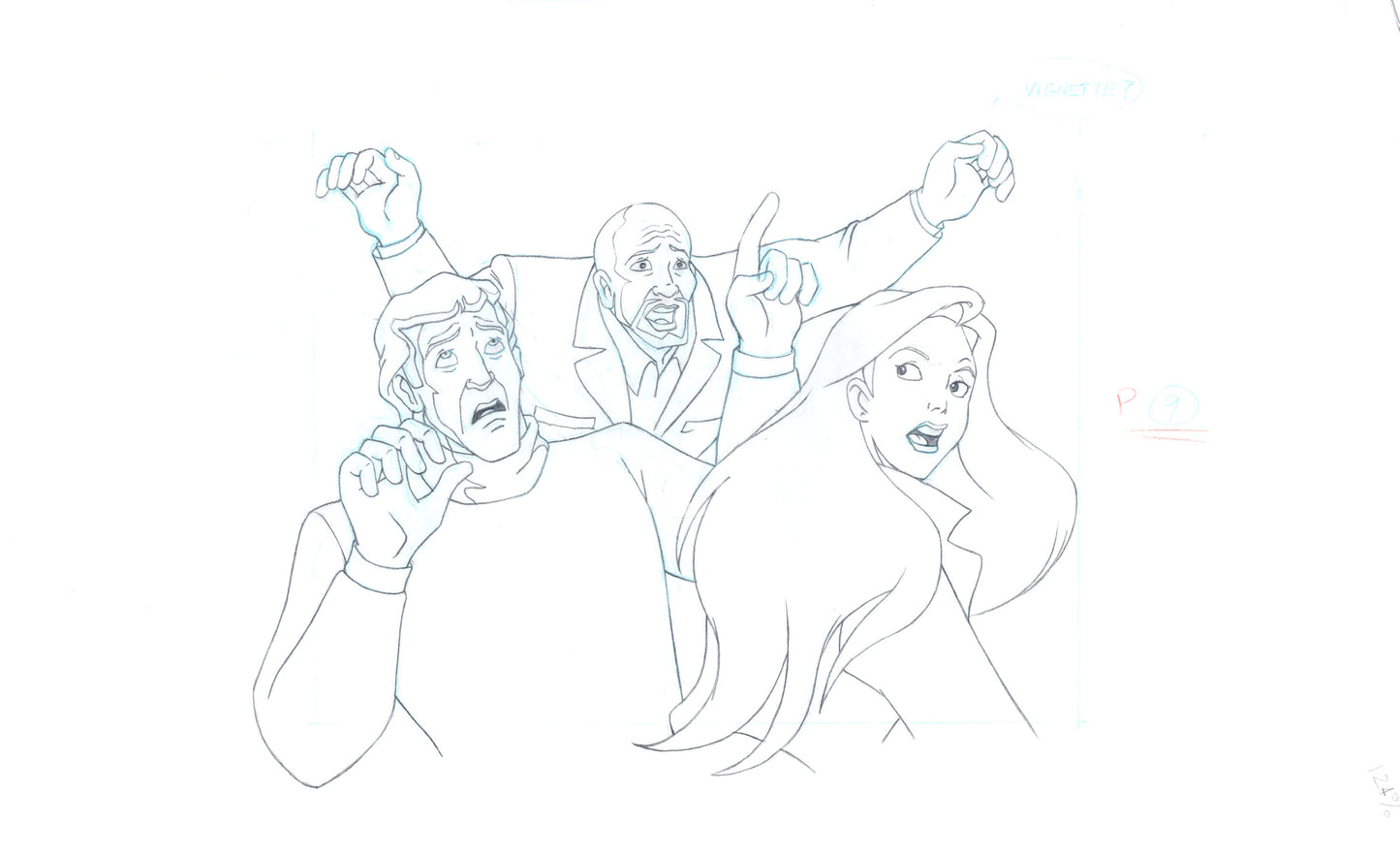 Gargoyles Book Page Original Hand-Drawn Illustration 1996 page pp Disney