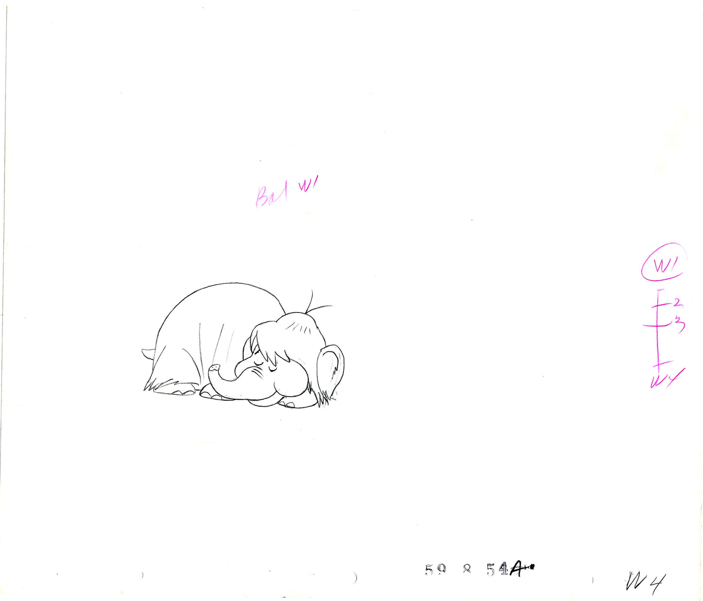 Flintstones Baby Mammoth Original Production cel Drawing Hanna Barbera 1972 ms2