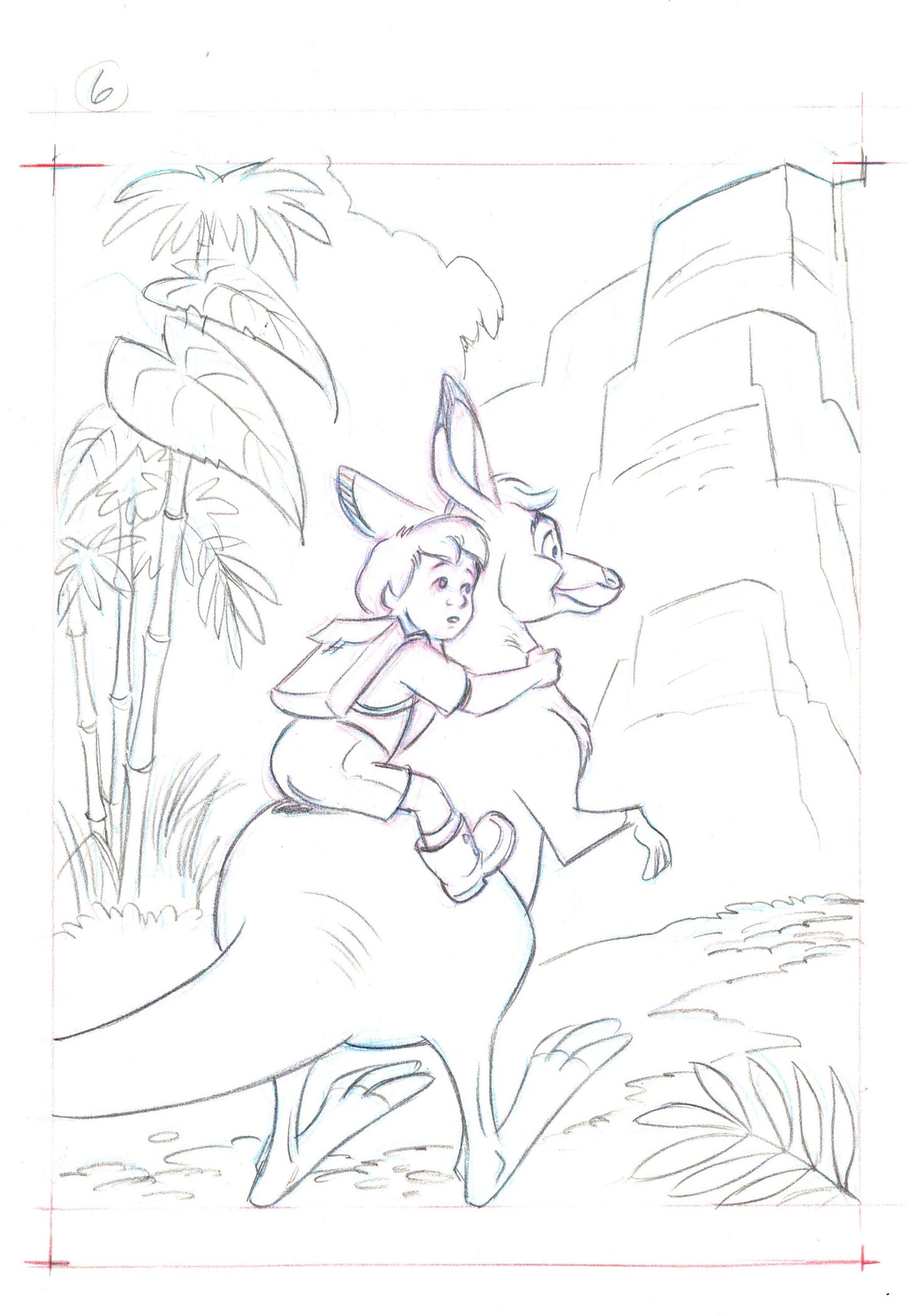 Walt Disney Rescuers Down Under Book Page Illustration Drawing from Pete Alvarado Page 6