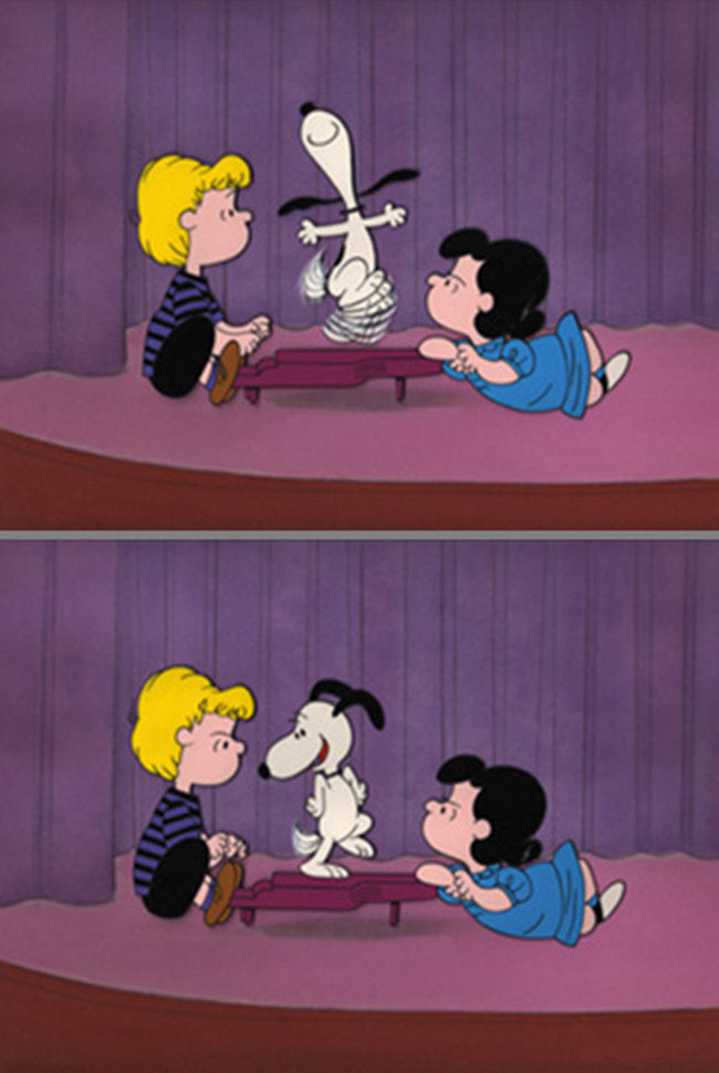 PEANUTS Diptych Snoopy's Happy Dance Limited Edition of 150 Animation Cel Signed by Bill Melendez mlc08