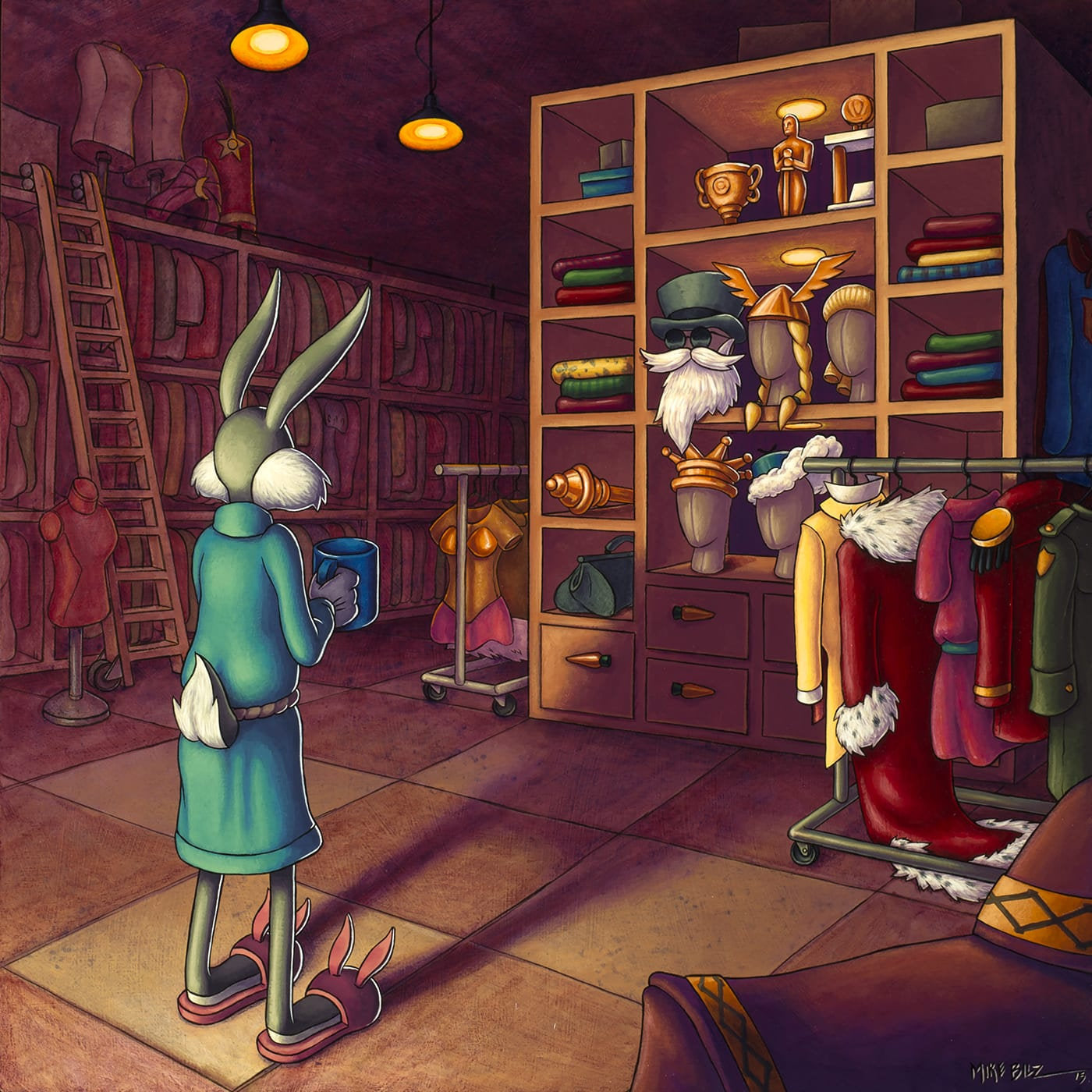 Mike Bilz Signed Decisions Decisions Bugs Bunny Warner Brothers Limited Edition of 75 Giclee on Canvas