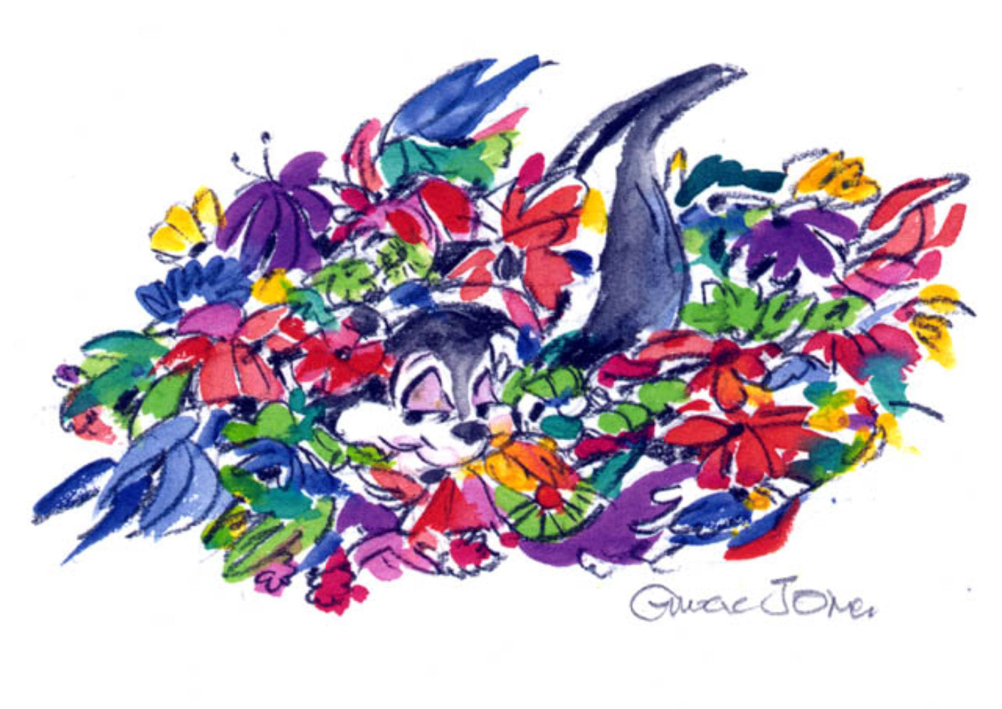 Chuck Jones Pepe Bouquet with Pepe Le Pew Warner Brothers Giclee on Paper Limited Edition of 750 Small