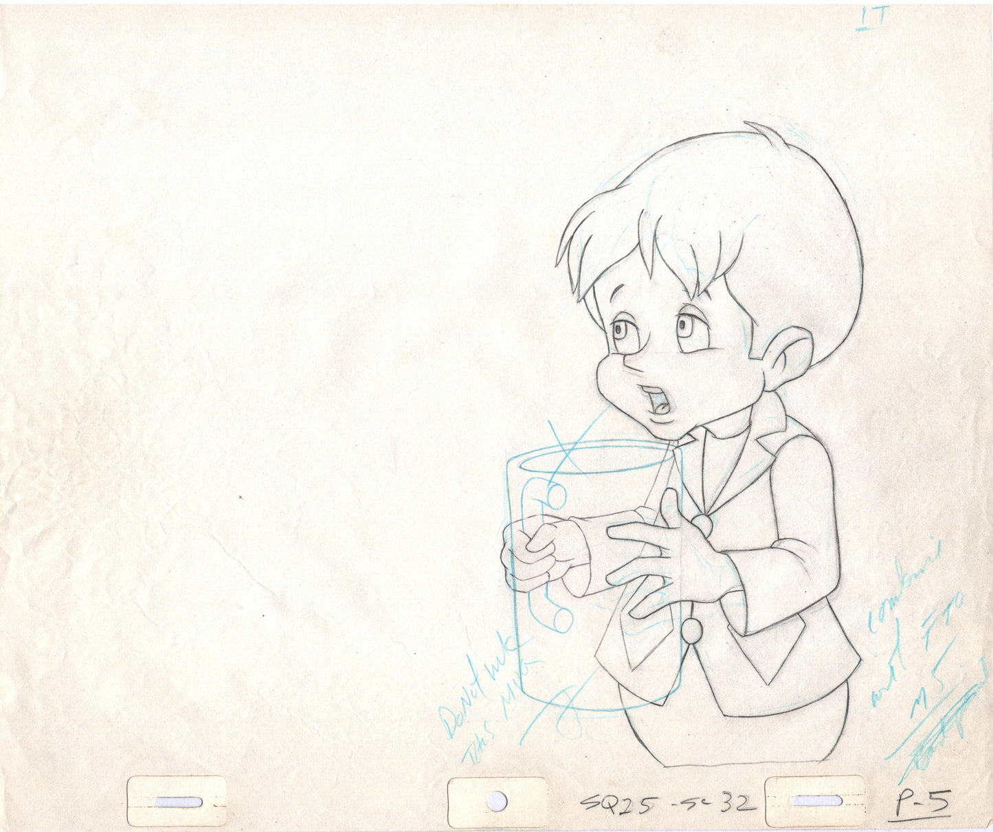 Pinocchio and the Emperor of the Night production animation cel and drawing Filmation bg31
