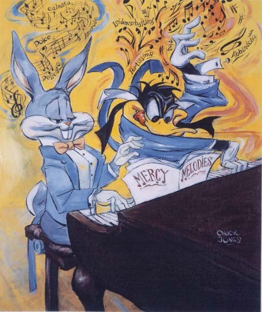 CHUCK JONES Mercy Melodies Bugs Bunny Daffy Duck Warner Brothers Canvas Giclee Limited Edition of 400 - LRG