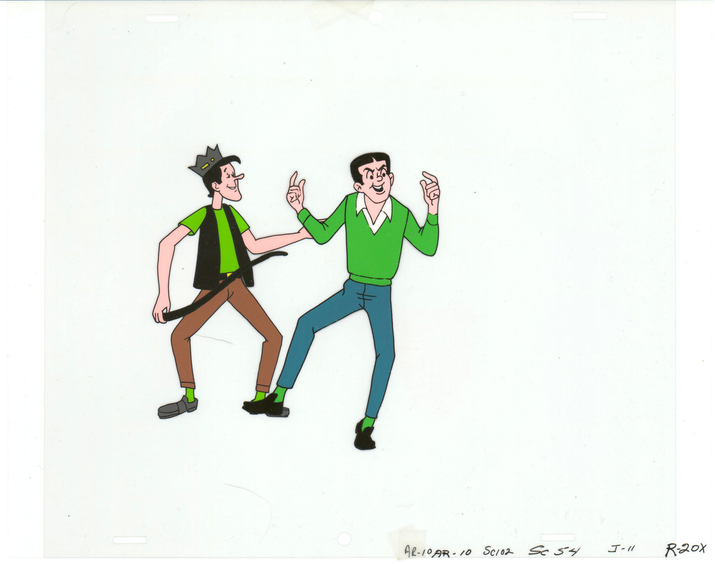 Archie Production Animation Art Cel Setup from Filmation 1968-1969 b2091