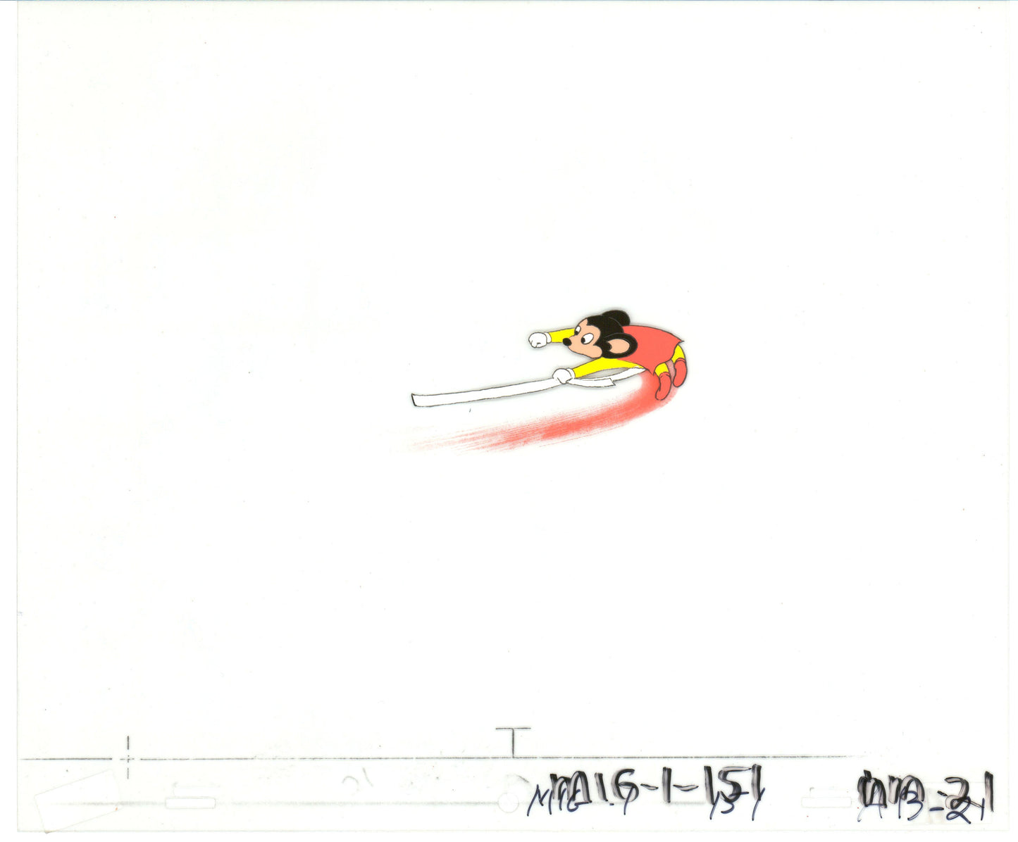 Mighty Mouse Cartoon Production Animation Cel Setup from Filmation Anime 1979-80 B2027