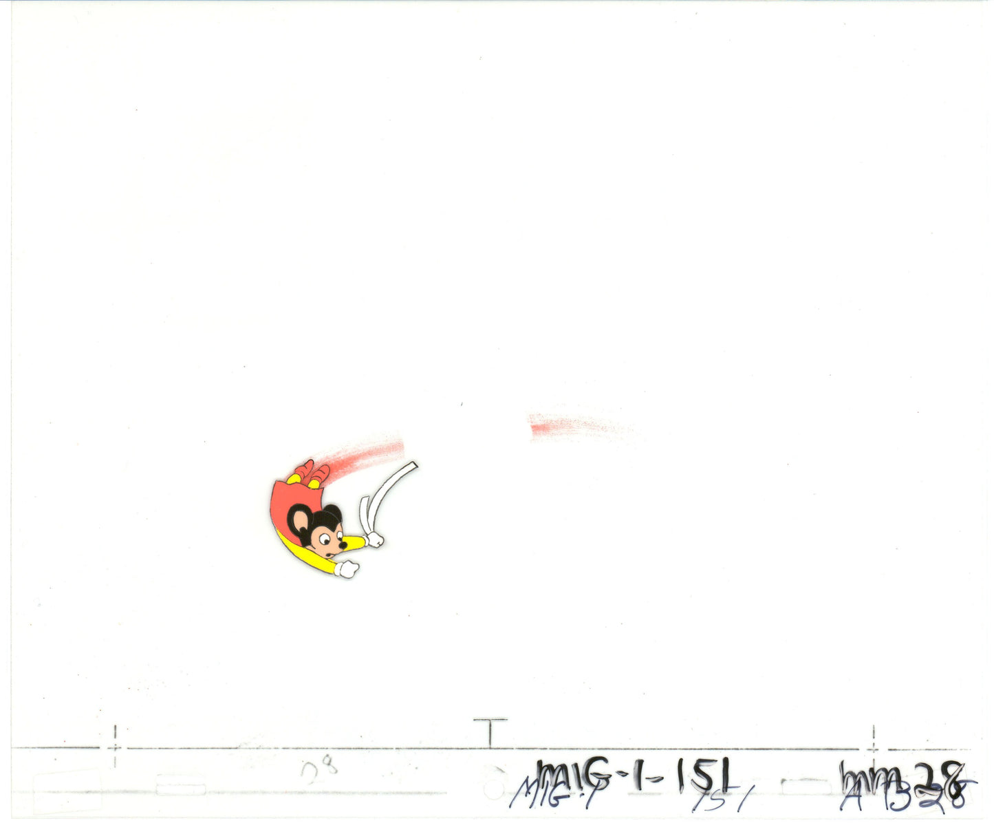 Mighty Mouse Cartoon Production Animation Cel Setup from Filmation Anime 1979-80 B2021