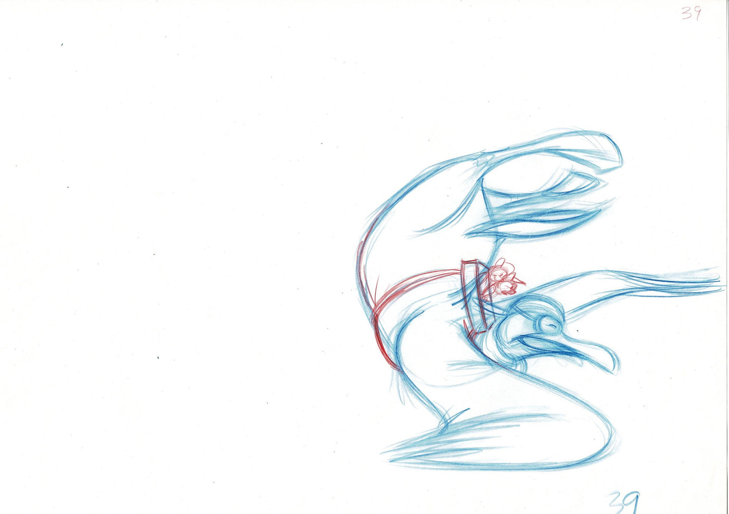 The Rescuers Down Under Wilbur Bianca and Bernard 1990 Walt Disney Rough Production Drawing 39