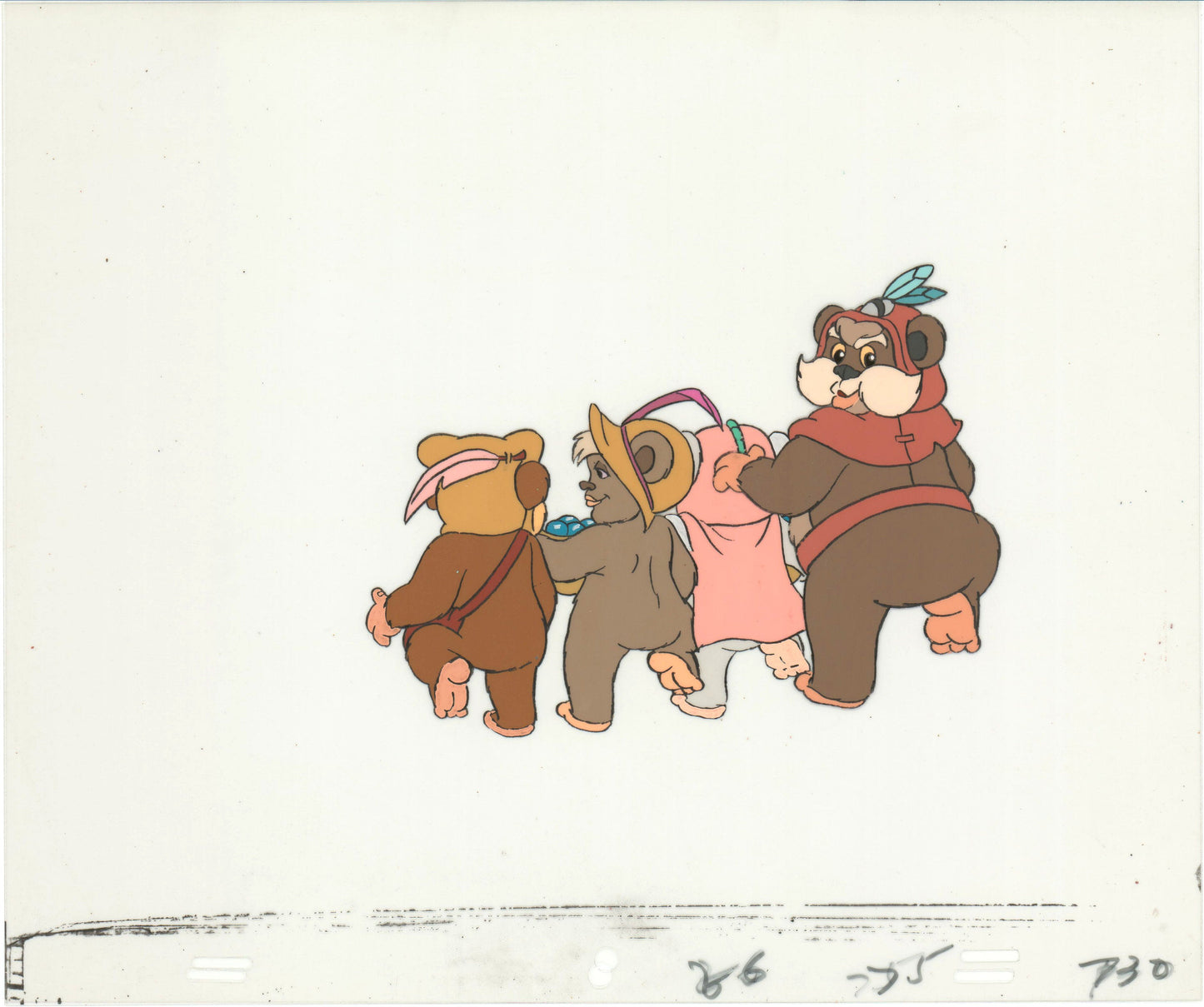 Star Wars: Ewoks Paploo Original Production Animation Cel n Draw Lucasfilm b5301