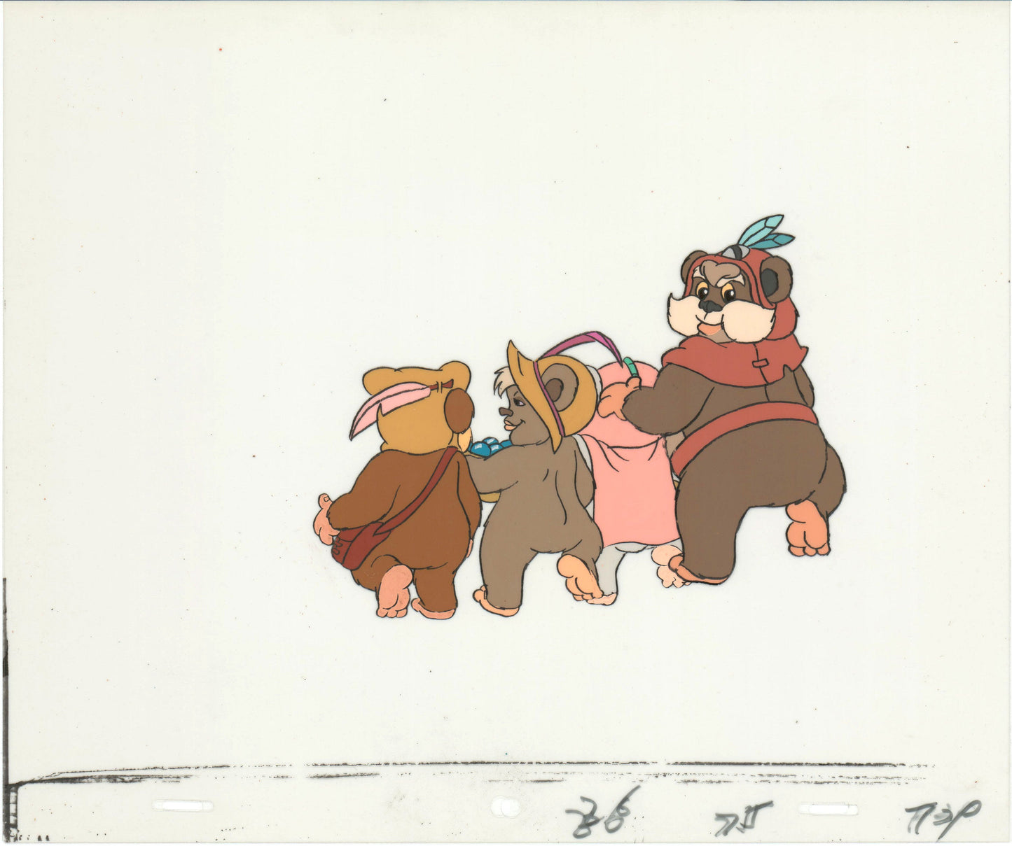 Star Wars: Ewoks Paploo Original Production Animation Cel n Draw Lucasfilm b5302