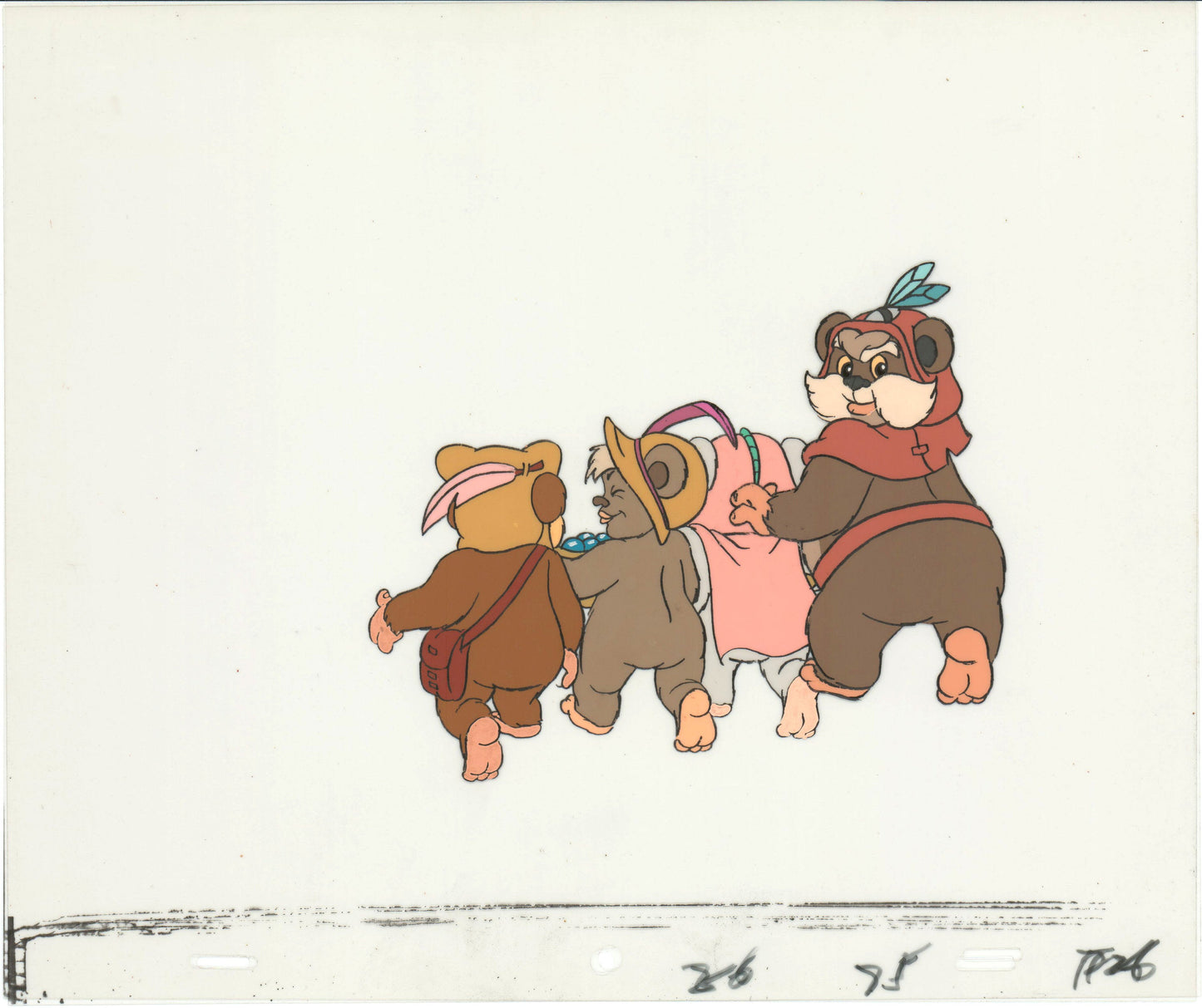 Star Wars: Ewoks Paploo Original Production Animation Cel n Draw Lucasfilm b5304