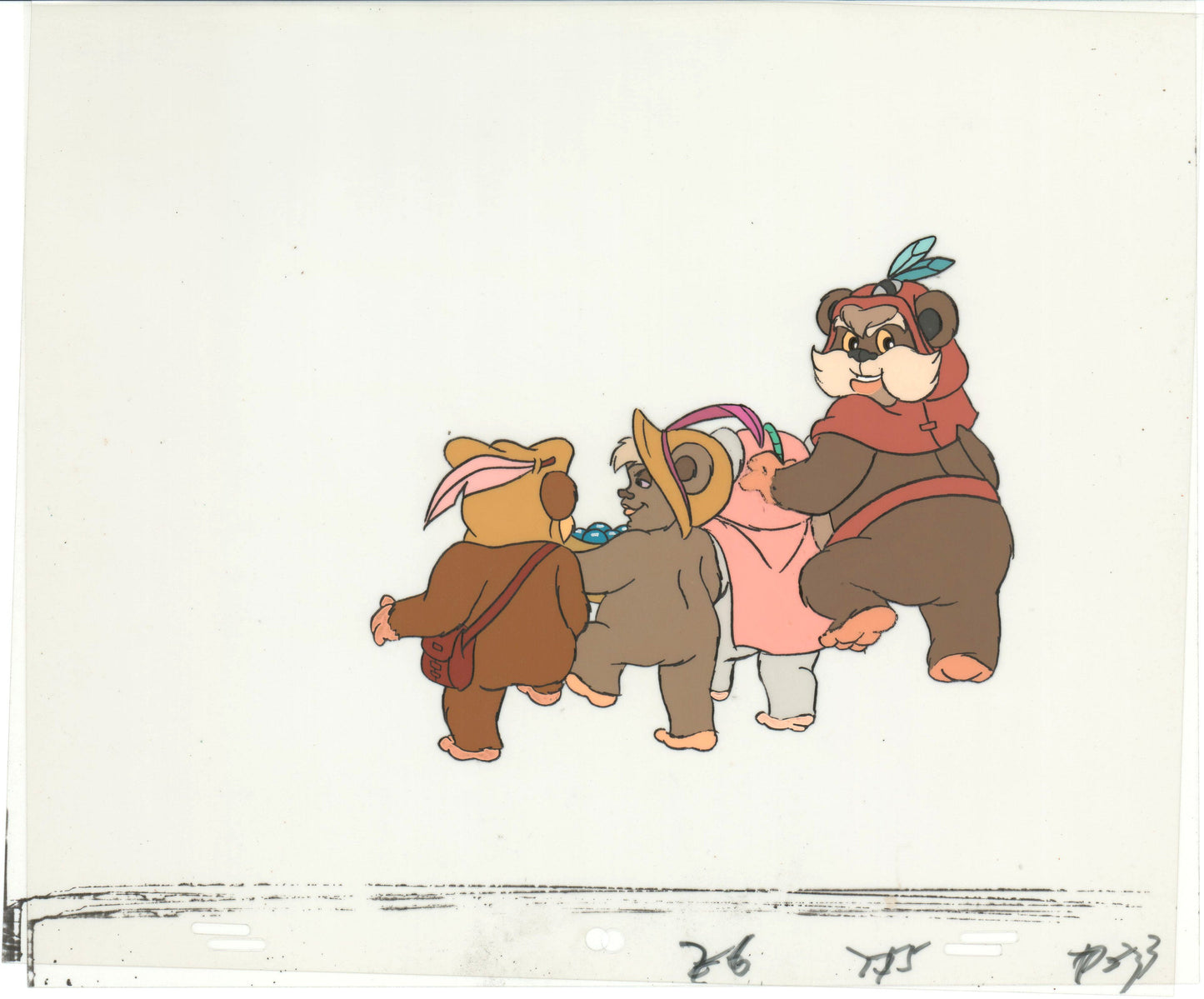 Star Wars: Ewoks Paploo Original Production Animation Cel n Draw Lucasfilm b5307