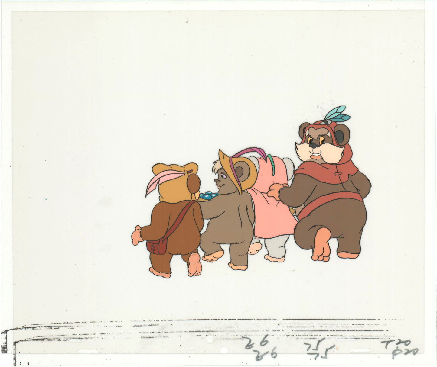Star Wars: Ewoks Paploo Original Production Animation Cel n Draw Lucasfilm b5309