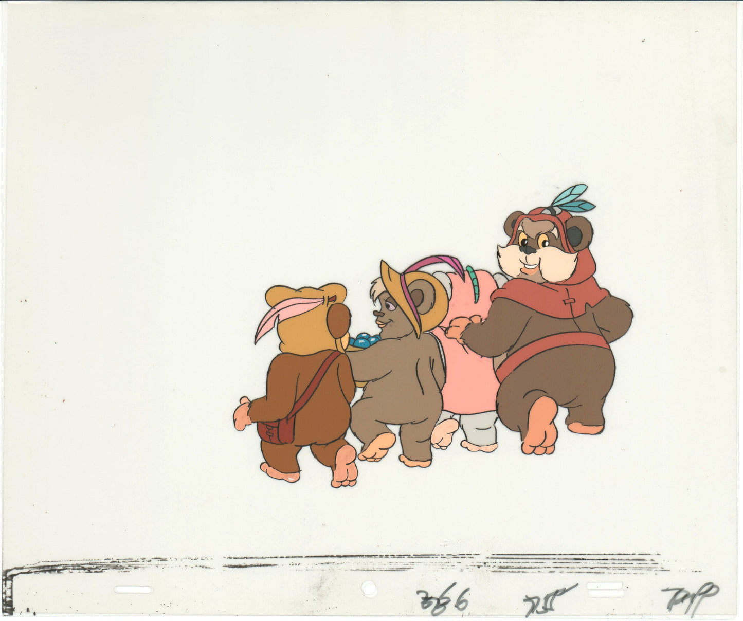 Star Wars: Ewoks Paploo Original Production Animation Cel n Draw Lucasfilm b5310