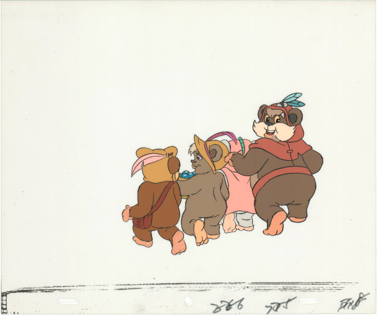 Star Wars: Ewoks Paploo Original Production Animation Cel n Draw Lucasfilm b5311