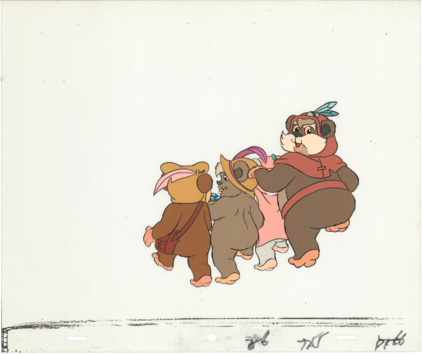 Star Wars: Ewoks Paploo Original Production Animation Cel n Draw Lucasfilm b5312