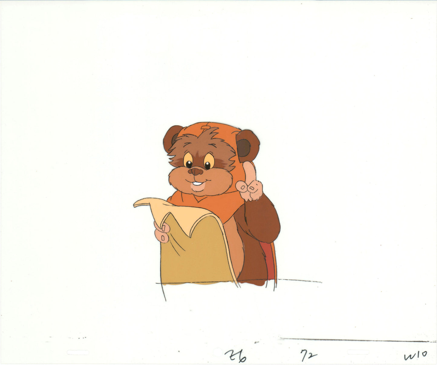 Star Wars: Ewoks Wicket from Season One Original Production Animation Cel and Drawing from Lucasfilm b5336