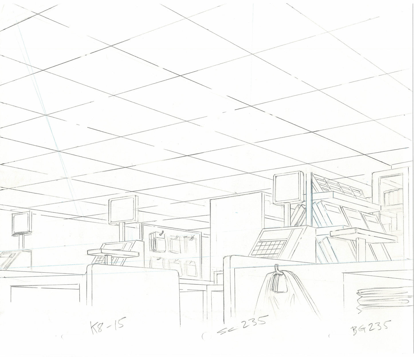 King of the Hill Original Animation Production Background Drawing from Fox 325